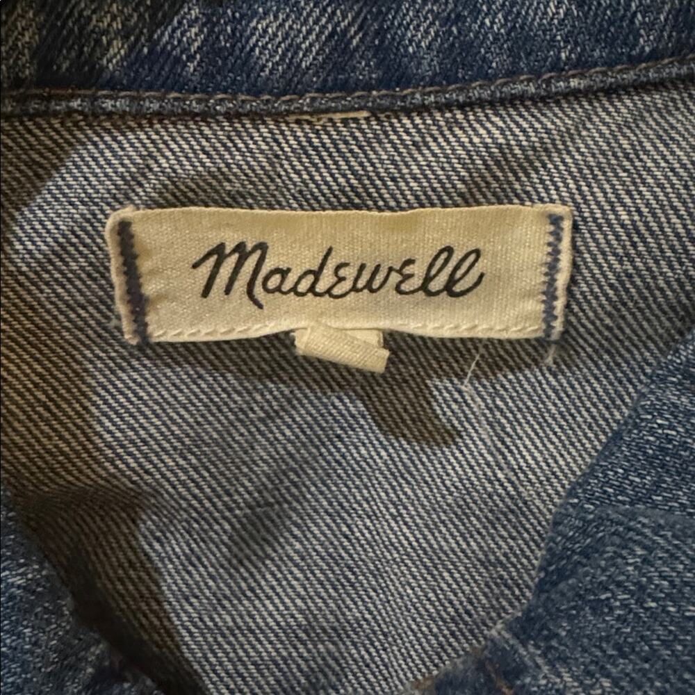Madewell Blue Distressed Cotton Denim Jacket M - Picture 8 of 8
